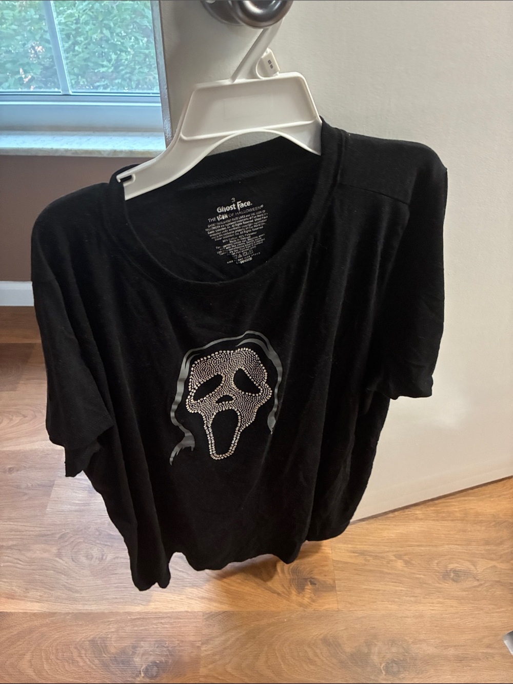 torrid Black Short Sleeve Tee with Rhinestone Ghost Face Graphic